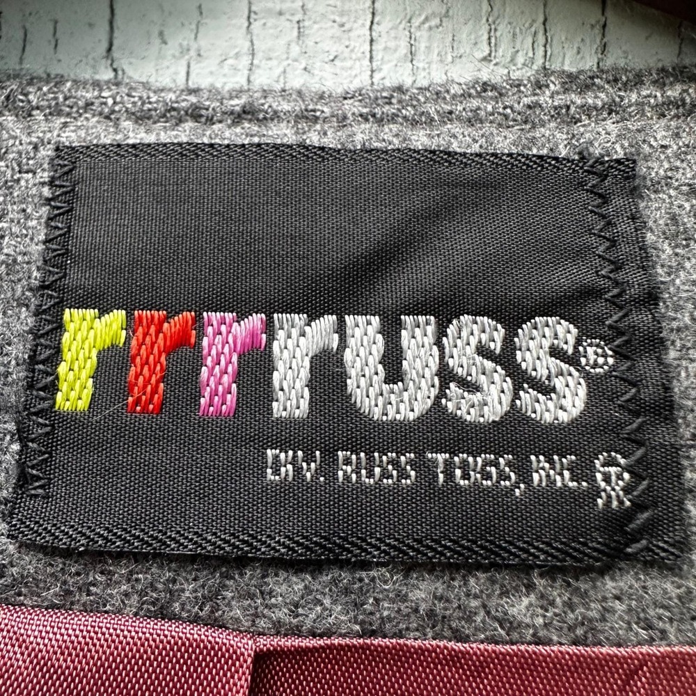 VTG RRRRuss Russ Togs INC Gray Button Front Career Wool Blazer Jacket Union - Picture 2 of 10